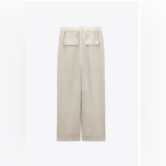 Zara Wide Legged Linen Pant Sand - Picture 4 of 6